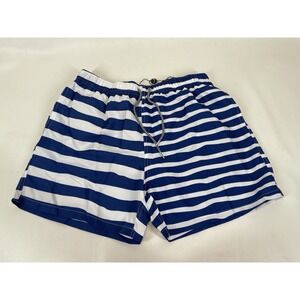 Boardies Swim Shorts Mens Size L Blue White Striped NWT‎